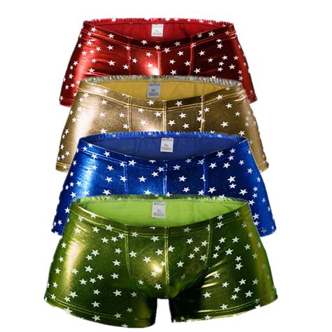 Sexy Underwear Men Boxer Pu Leather Gay Men Underwear Cueca Boxer Masculina Slip For Male