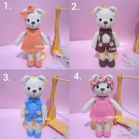 Jual Boneka Rajut Beruang Amigurumi Shopee Indonesia