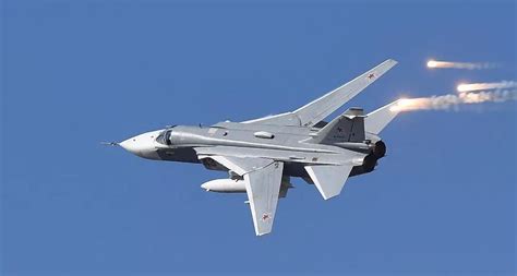 Su-24M frontline bomber crashed in russia during a training flight ...