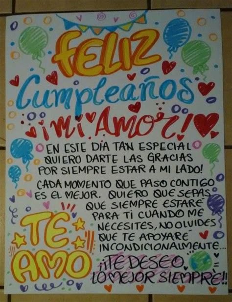 Carteles De Amor Para Mi Novio Hechos A Mano En Cartulina Carteles De