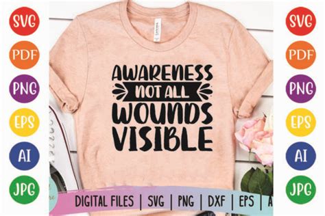 Awareness Not All Wounds Visible Graphic By Funny SVG Store Creative