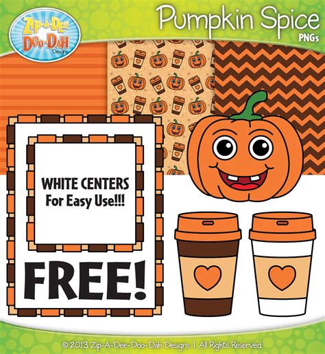 Zip A Dee Doo Dah Designs Free Pumpkin Spice Latte Clipart Set