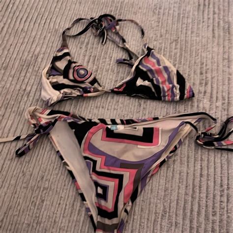 Emilio Pucci Swim Emilio Pucci Vintage Purple Print Bikini String