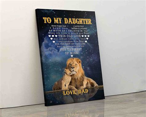 Lion Canvas Poster To My Daughter Never Forget That I Love You Believe