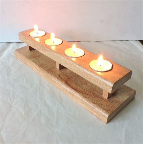 Handmade Wooden Candle Holdermahogany Or Oak By MKKwoodenstuff