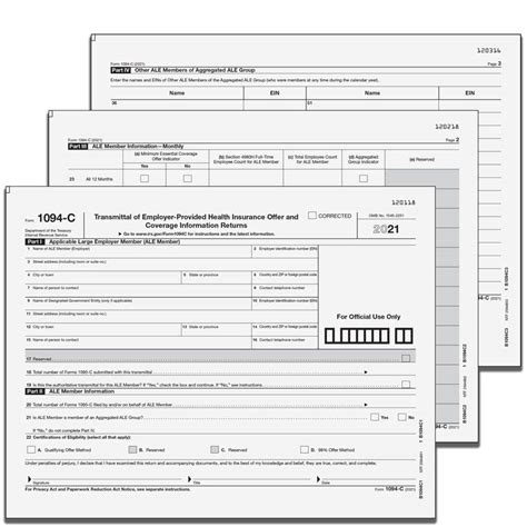 1094 C Transmittal Form Kit Three 3 Pages