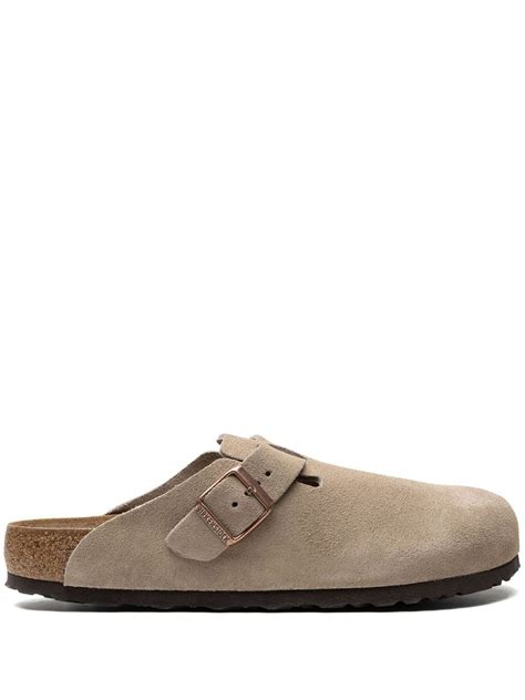 Birkenstock Boston Suede Clogs Neutrals Farfetch