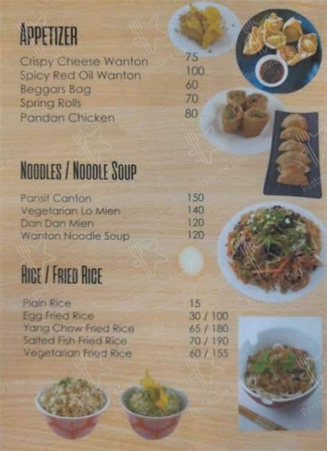 Carta Del Restaurante Pok Wok Mandaluyong