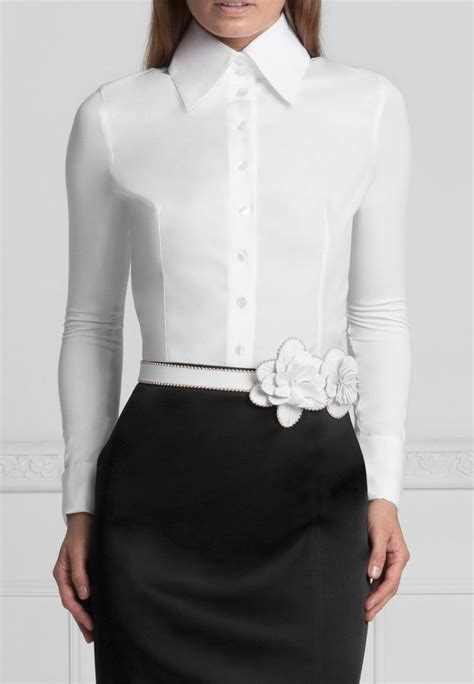 White Shirts Women High Collar Dress Shirts Perfect White Shirt