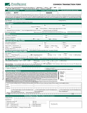 Fillable Online Common Transaction Form Sp Financial Services Fax