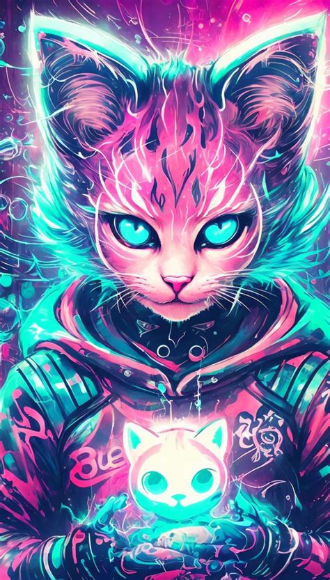 Neon Cat Wallpapers - 4k, HD Neon Cat Backgrounds on WallpaperBat