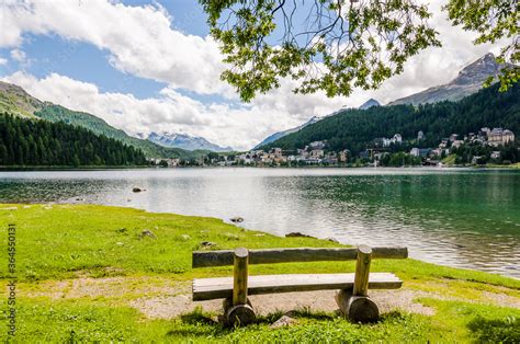 St Moritz St Moritzersee Uferweg Wanderweg Oberengadin Engadin