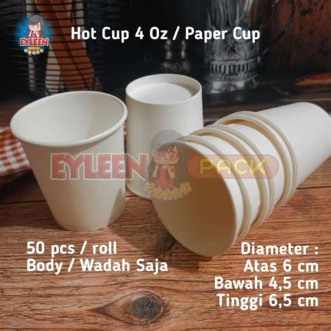 Promo Paper Hot Cup 4 Oz 120 Ml Isi 50 Pcs Gelas Kertas Paper Cup