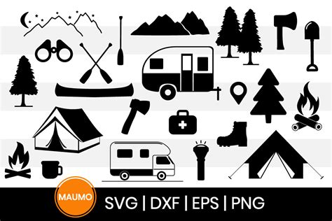 Camping Silhouette Set Bundle Grafica Di Maumo Designs Creative Fabrica