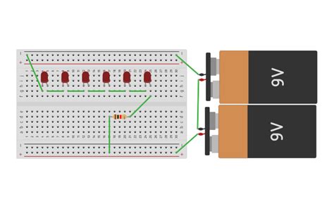 Circuit Design Series Circuit Using Breadboard Tinkercad