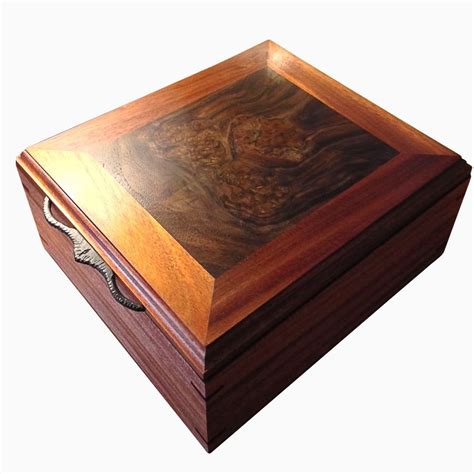 Hand Crafted Artisan Jewelry Box Mahogany And Walnut Burl By Mark Alan Artisan Woods