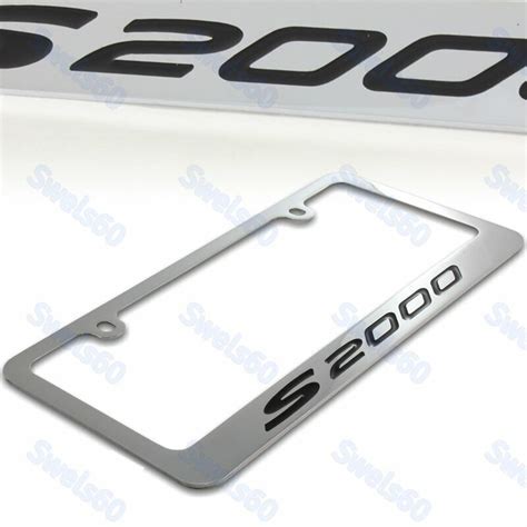 Honda S2000 Logo Chrome Plated Brass License Plate Frame With 2 Chrome