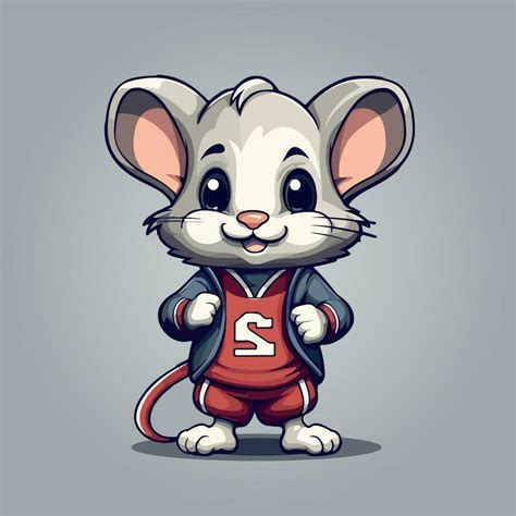 Cute Mouse Sports Mascot Logo Icon Vector Illustration With Isolated