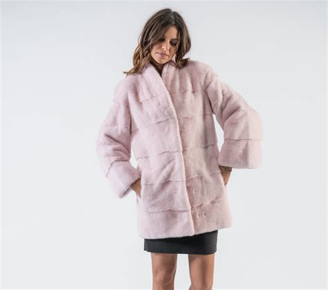 Light Pink Mink Fur Jacket 100 Real Fur Haute Acorn