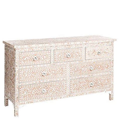 Bone Inlay Amira Classic Pink Chest Of Drawer Dresser Tallboy Floral