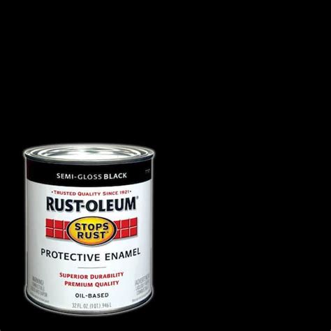 Rust Oleum Stops Rust 1 Qt Protective Enamel Semi Gloss Black Interior