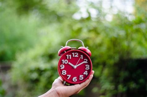 Premium Photo Cropped Hand Holding Alarm Clock