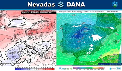 Estas son las nevadas que dejará la nueva DANA en España según los