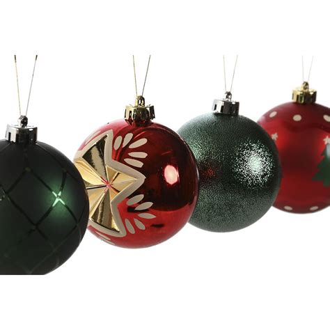 Bolas De Natal Home ESPRIT Vermelho Dourado Polietileno 32 5 X 8 X 32 5