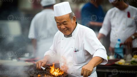 An asian chef cooking traditional chinese dishes. Generative AI 30501125 Stock Photo at Vecteezy