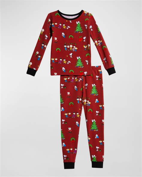 BedHead Pajamas Kid S Peanuts Holiday Party 2 Piece Pajama Set Size 2