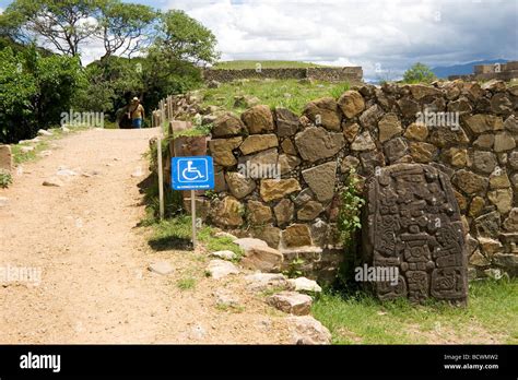 Handicap Access Monte Alban Ruin Site Oaxaca Mexico Bc Ad The