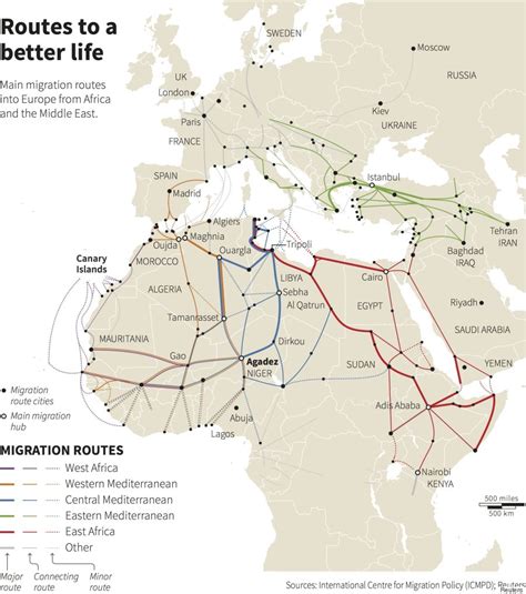 Mediterranean Migrant Crisis Map Shows Routes Used To Get To Europe