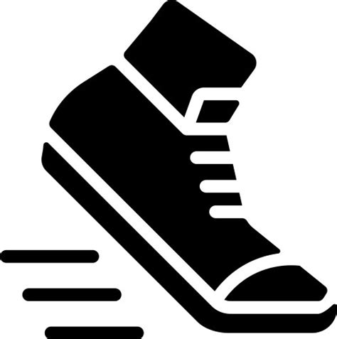 Speeding Running Shoe Symbol Icon Or Logo Vector Image