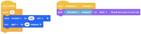 Using Bumper Switch With Vex Exp Vex Library