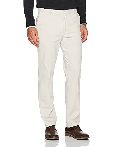 Izod Mens Saltwater Stretch Flat Front Straight Fit Chino Pant Stone