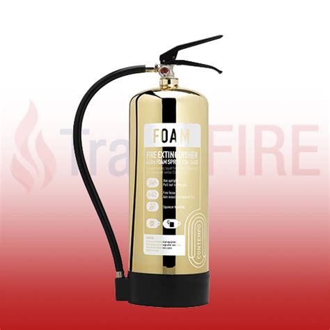 Contempo Polished Gold 6ltr Afff Foam Fire Extinguisher Fsex6pg