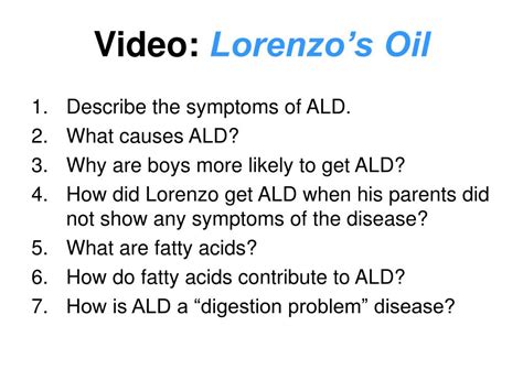 PPT - Video: Lorenzo’s Oil PowerPoint Presentation, free download - ID:5519375