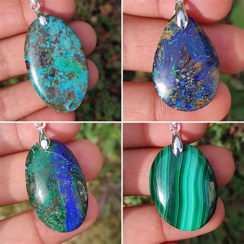 Pendentifs Chrysocolle Azurite Malachite Charlie S Gems