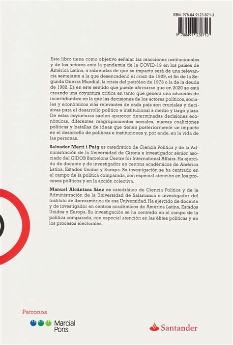 Política y crisis en América Latina Reacción e impacto frente a la COVID 19 Marcial Pons