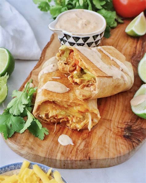 Crispy Chicken Burritos With Creamy Chipotle Sauce The Slim Situation