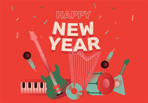 Happy New Year Music Party Background Vector 264685 Vector Art at Vecteezy