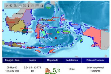 Peta Potensi Tsunami Di Indonesia Newstempo