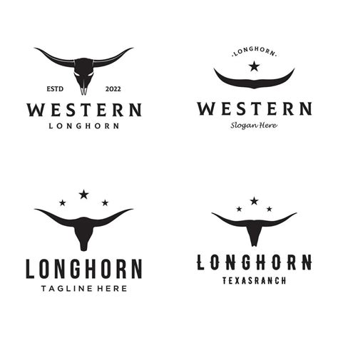 Longhorn texas ranch wild west animal logo design vintage retro.Logo ...