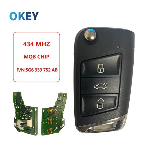 Okey Remote Car Key Mhz Mqb Chip Keyless Go For Volkswagen Mqb Golf