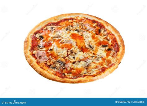 Delicious Classic Italian Pizza With Mozzarella Ham Chicken And