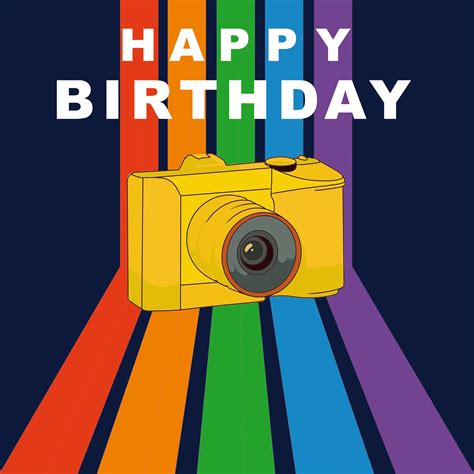 Happy Birthday Camera And Rainbow Boomf