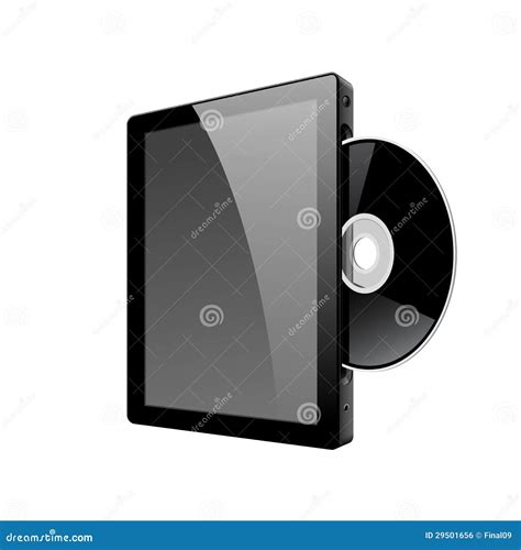 Realistic Tablet Pc Computer With Dvd Disk Vector Stock Vector