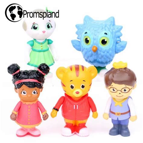 5pcs/lot Cute Daniel Tiger's Neighborhood Trolley Action Figures Set Daniel Tiger/Prince/Elaina ...