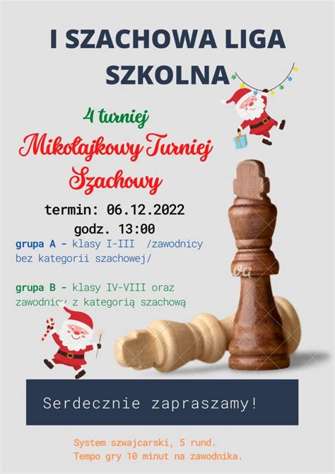 Mikołajkowy Turniej Szachowy Szkoła Podstawowa Nr 1 im K K