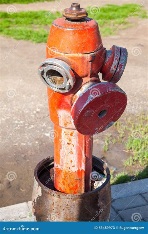 Red Fire Hydrant Close Up Vertical Photo Stock Image Image Of Plug